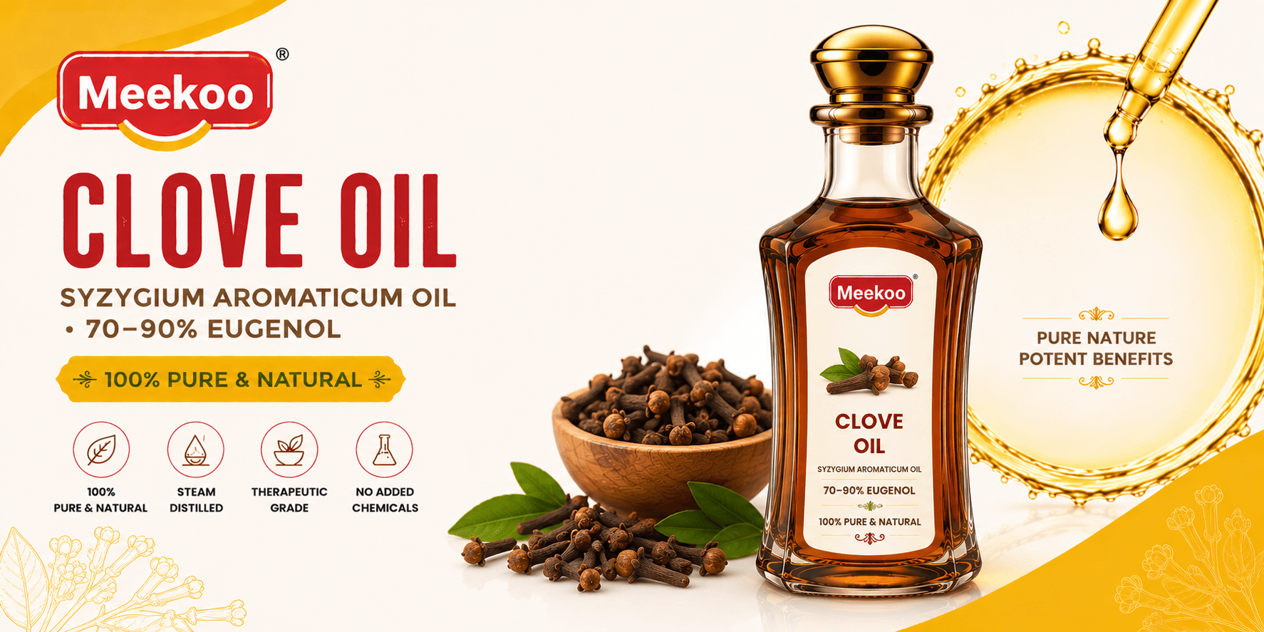 Clove Oil (Syzygium aromaticum Oil · 70–90% Eugenol) — Yumi One organic