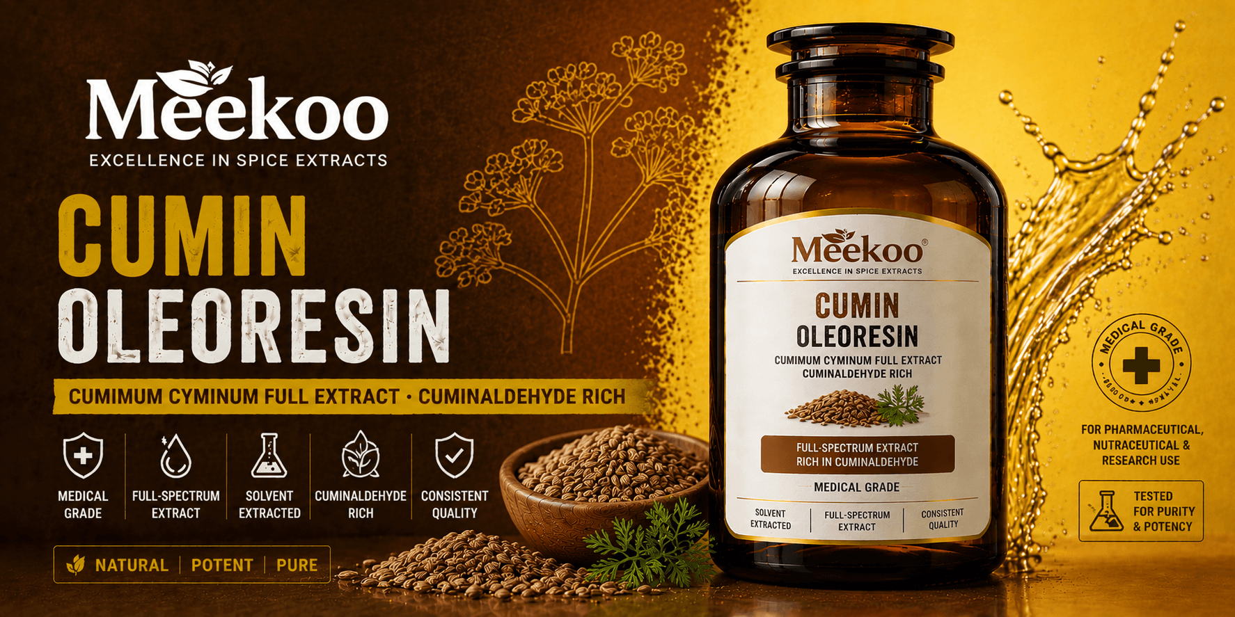 Cumin Oleoresin (Cuminum cyminum Full Extract · Cuminaldehyde Rich) — Yumi One organic