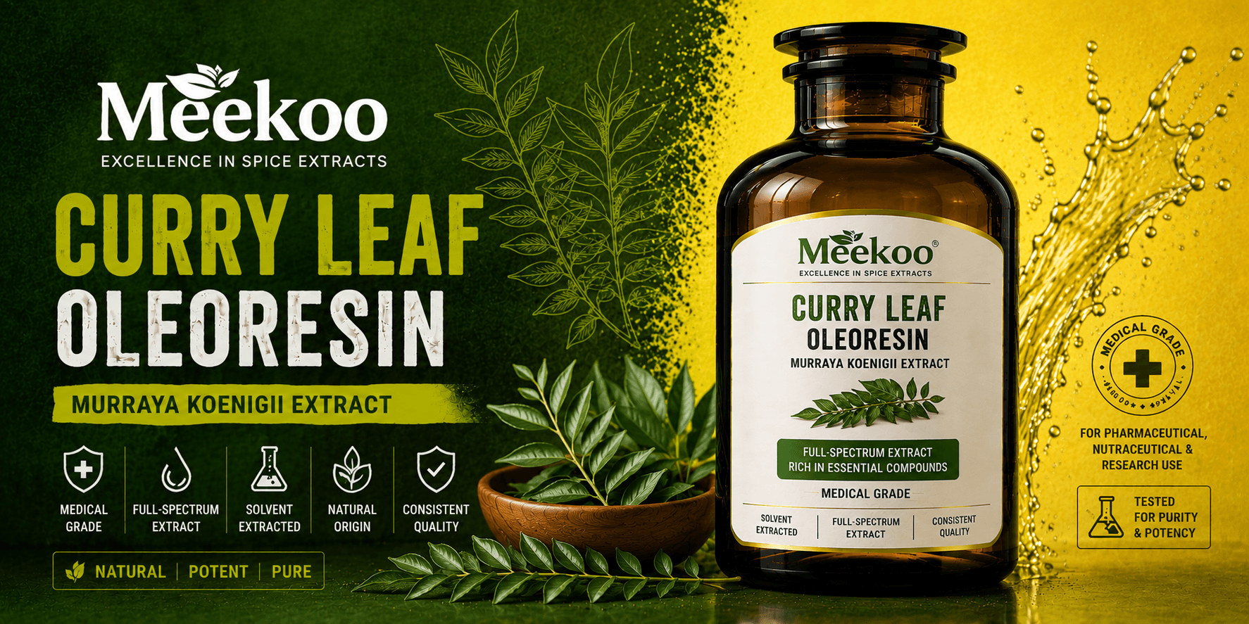 Curry Leaf Oleoresin (Murraya koenigii Extract) — Yumi One organic