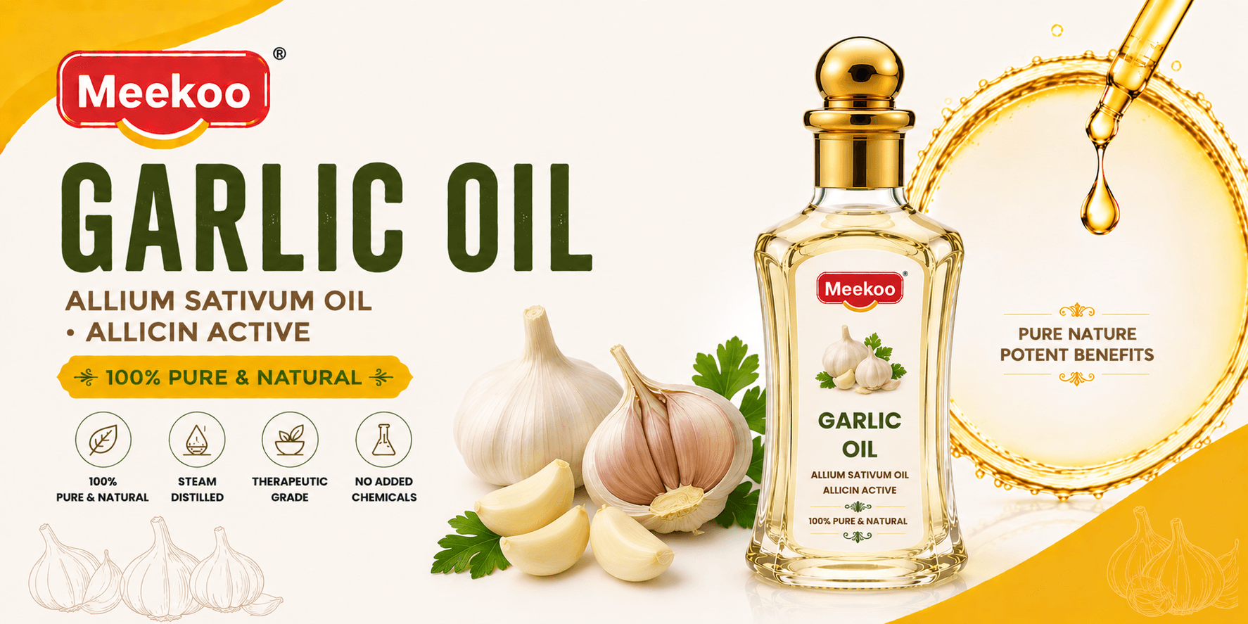 Garlic Oil (Allium sativum Oil · Allicin Active) — Yumi One organic