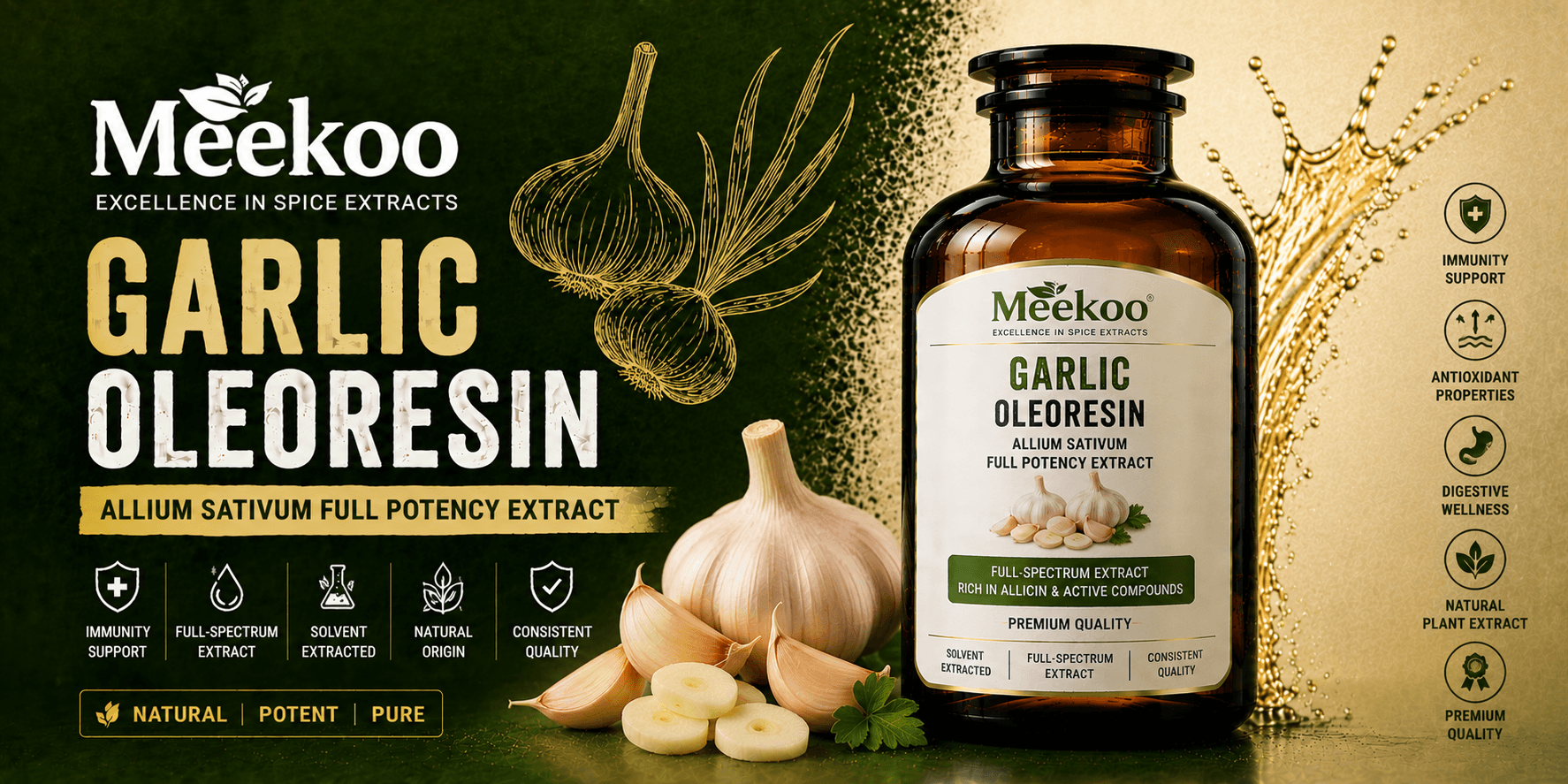 Garlic Oleoresin (Allium sativum Full Potency Extract) — Yumi One organic