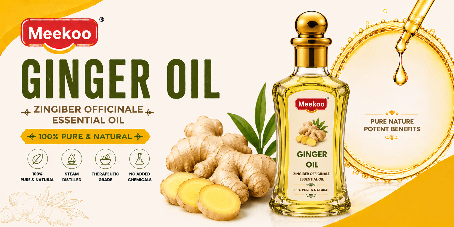 Ginger Oil (Zingiber officinale Essential Oil) — Yumi One organic