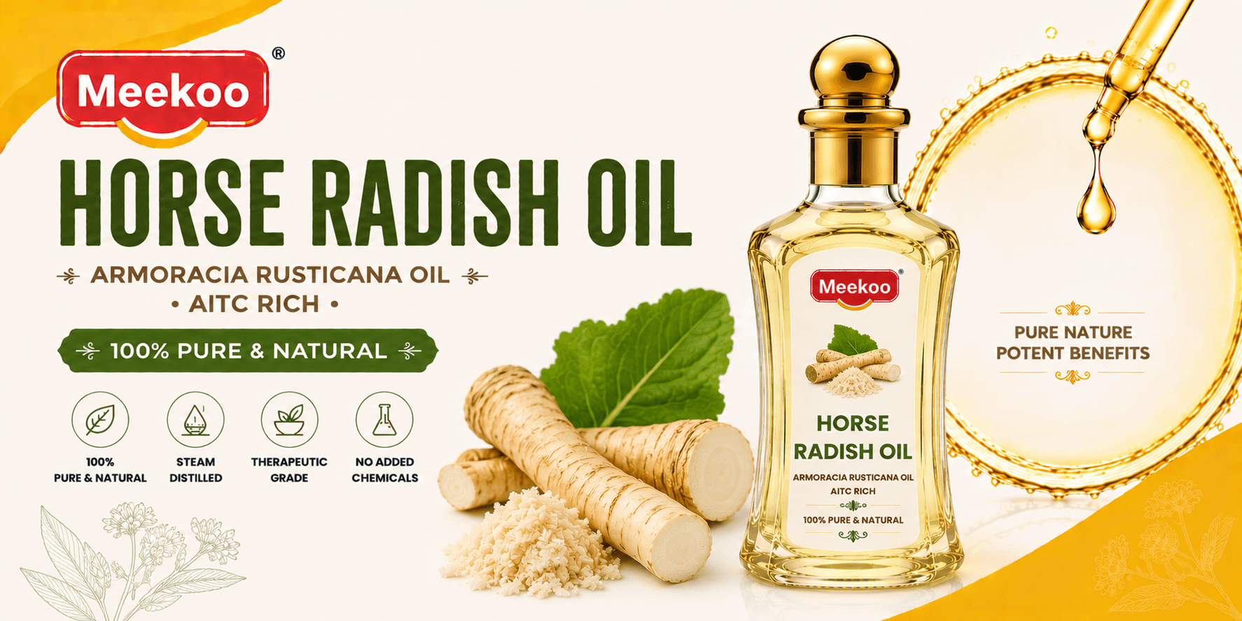 Horse Radish Oil (Armoracia rusticana Oil · AITC Rich) — Yumi One organic