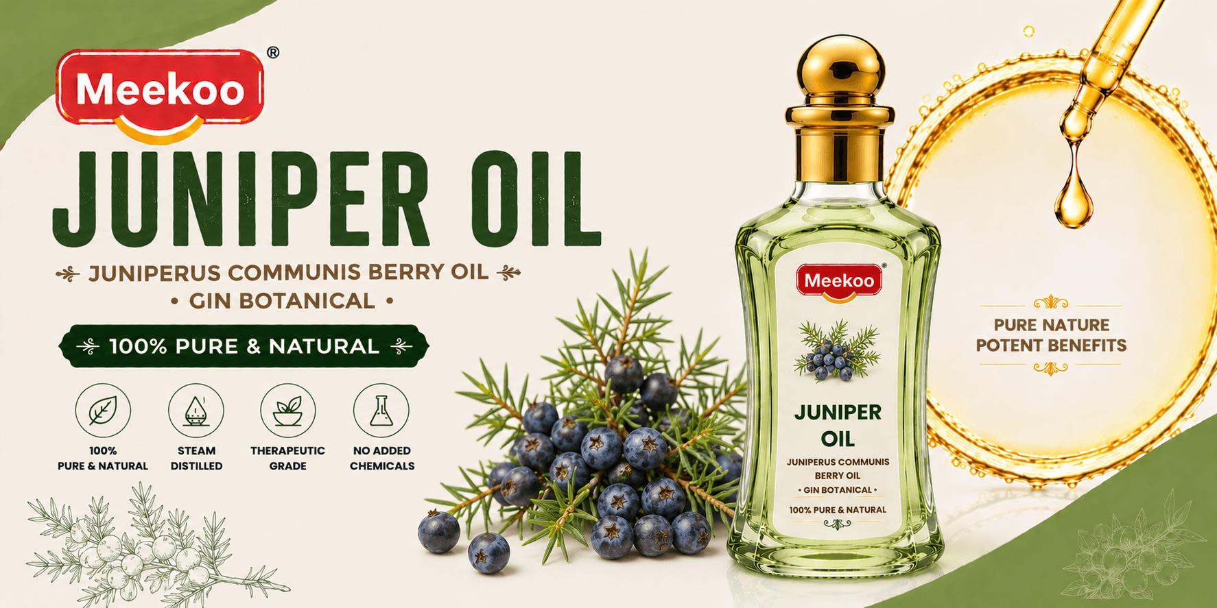 Juniper Oil (Juniperus communis Berry Oil · Gin Botanical) — Yumi One organic