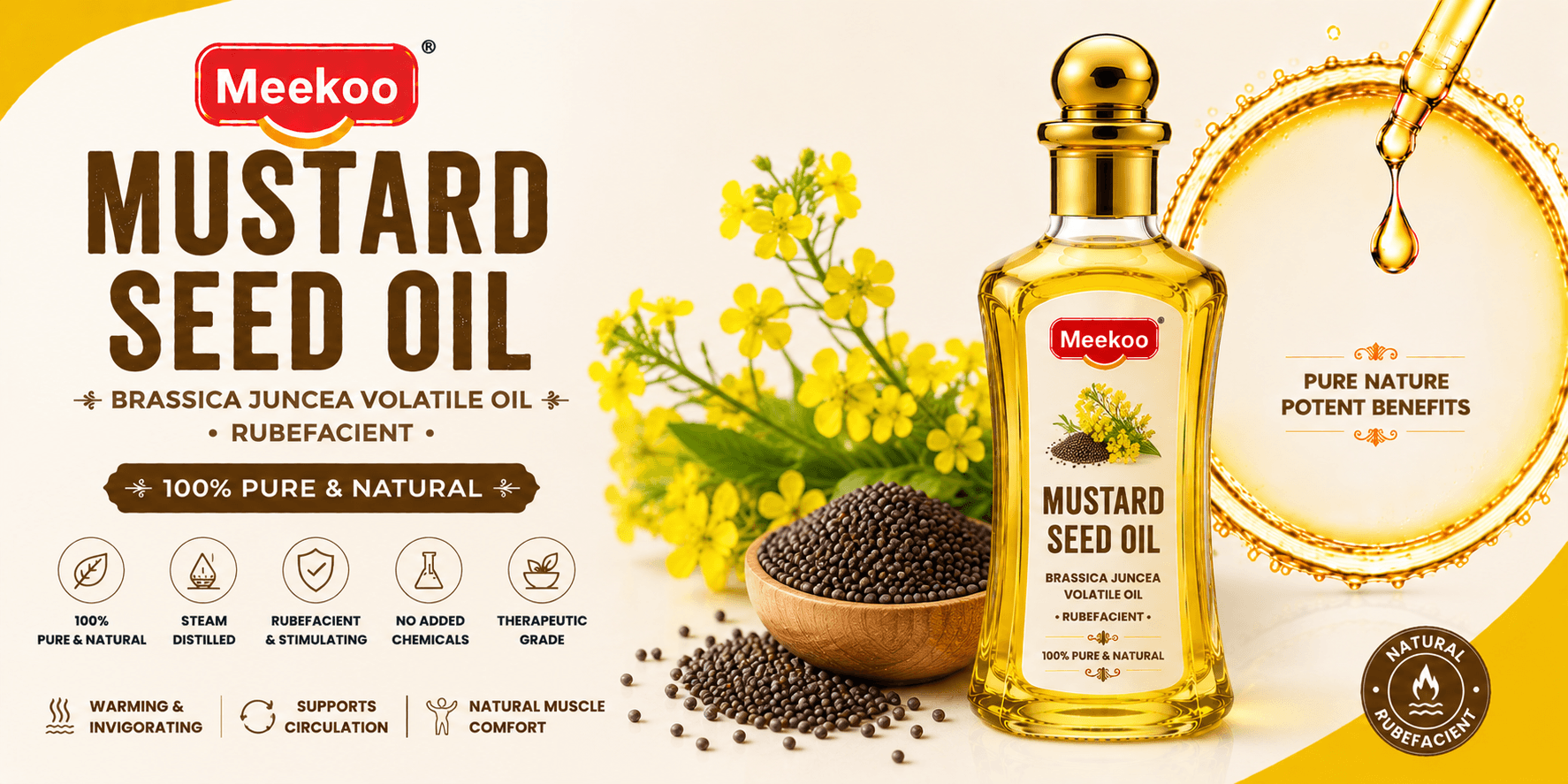 Mustard Seed Oil (Brassica juncea Volatile Oil · Rubefacient) — Yumi One organic