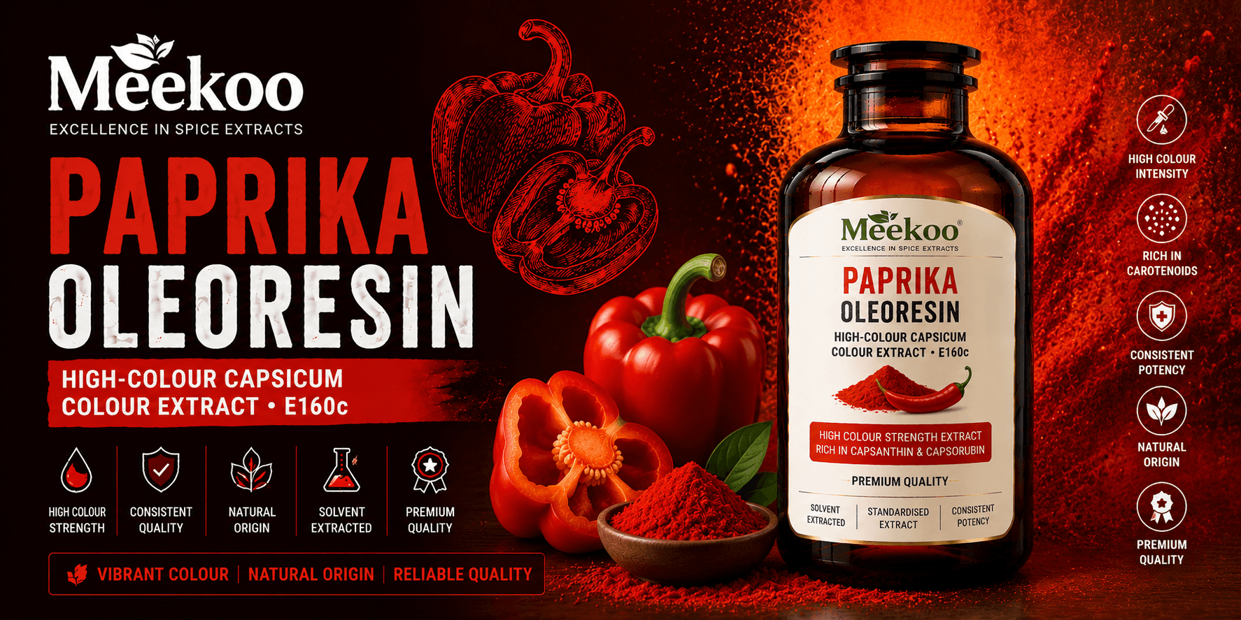 Paprika Oleoresin (High-Colour Capsicum Colour Extract · E160c) — Yumi One organic