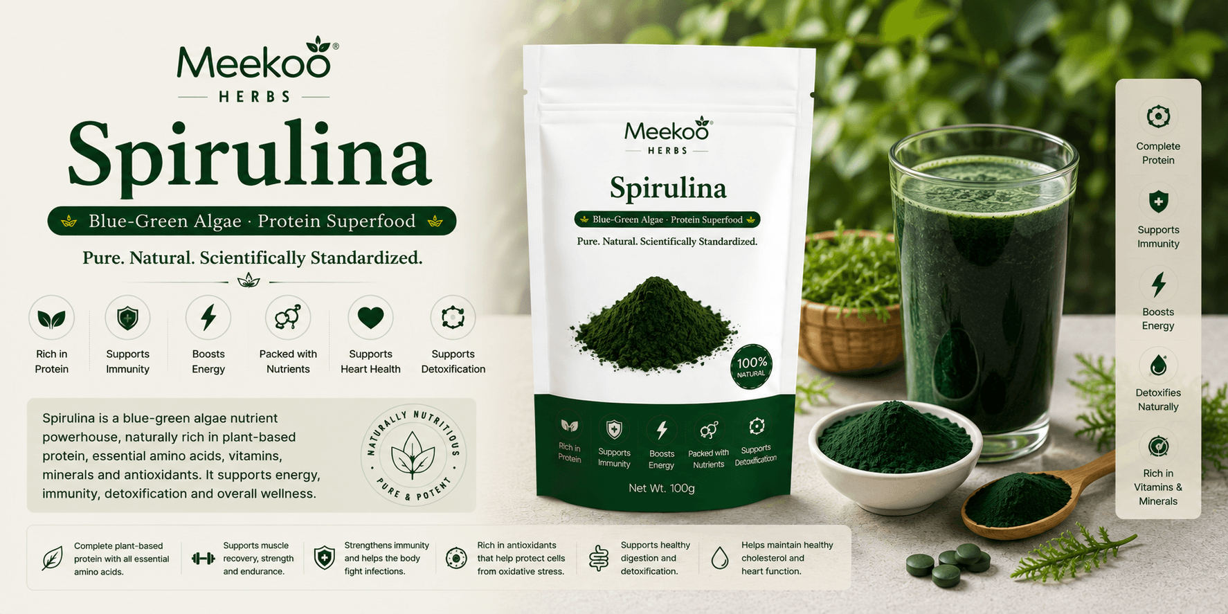 Spirulina (Blue-Green Algae · Protein Superfood) — Yumi One organic