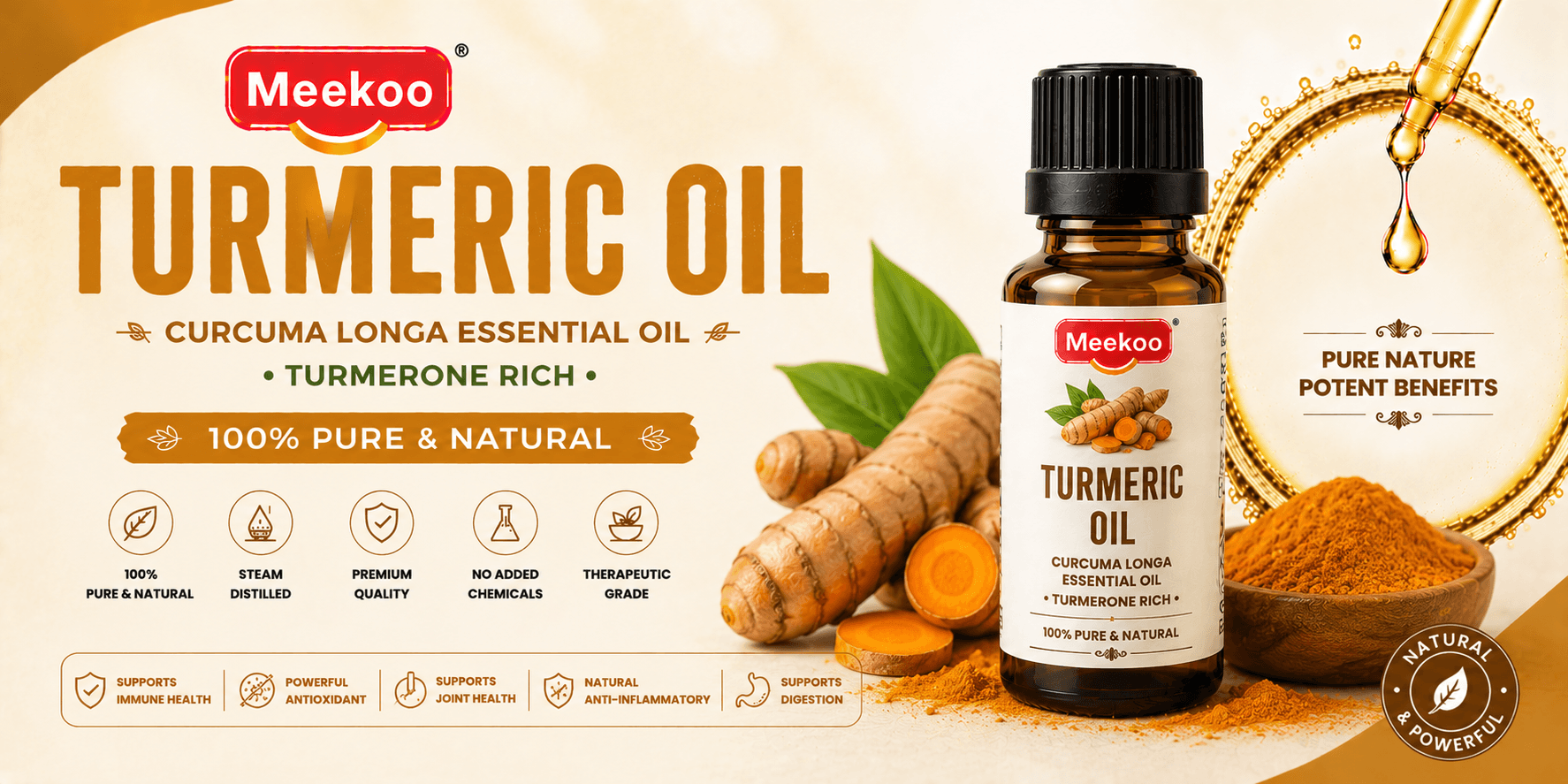 Turmeric Oil (Curcuma longa Essential Oil · Turmerone Rich) — Yumi One organic